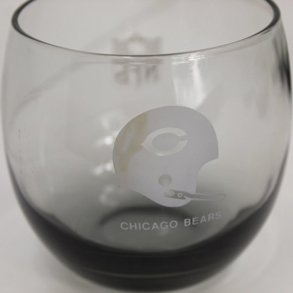 Mid Century Chicago Bears Smoky Roly Poly Glasses Set of 6 - Picture 3 of 7